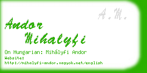 andor mihalyfi business card