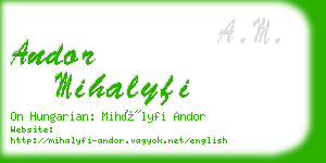 andor mihalyfi business card